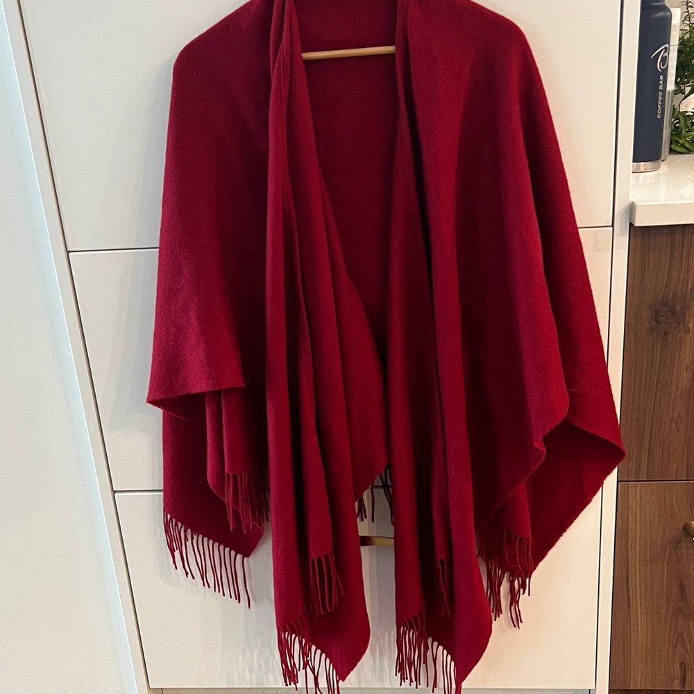 Portolano Red Shawl with Fringe